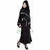 Abaya with flower applique and diamond work